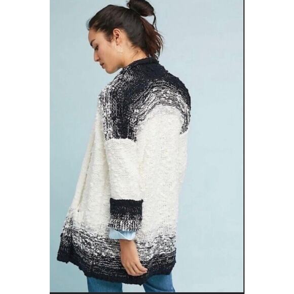 Anthropologie Akemi + Kin White/Black Cable Knit Duster - Picture 3 of 10